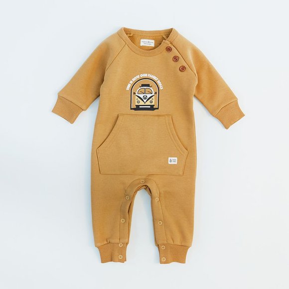 Fam Venture Baby Boy Caramel Yellow OnesieEgyptian Made Applemint & Cocoa